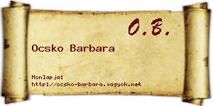 Ocsko Barbara névjegykártya